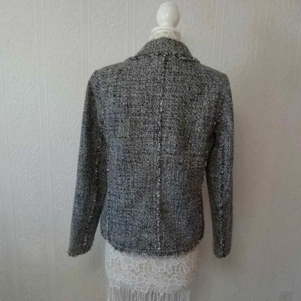 LKNW Michael Kors Tweed Fringe Blazer jacket 12
